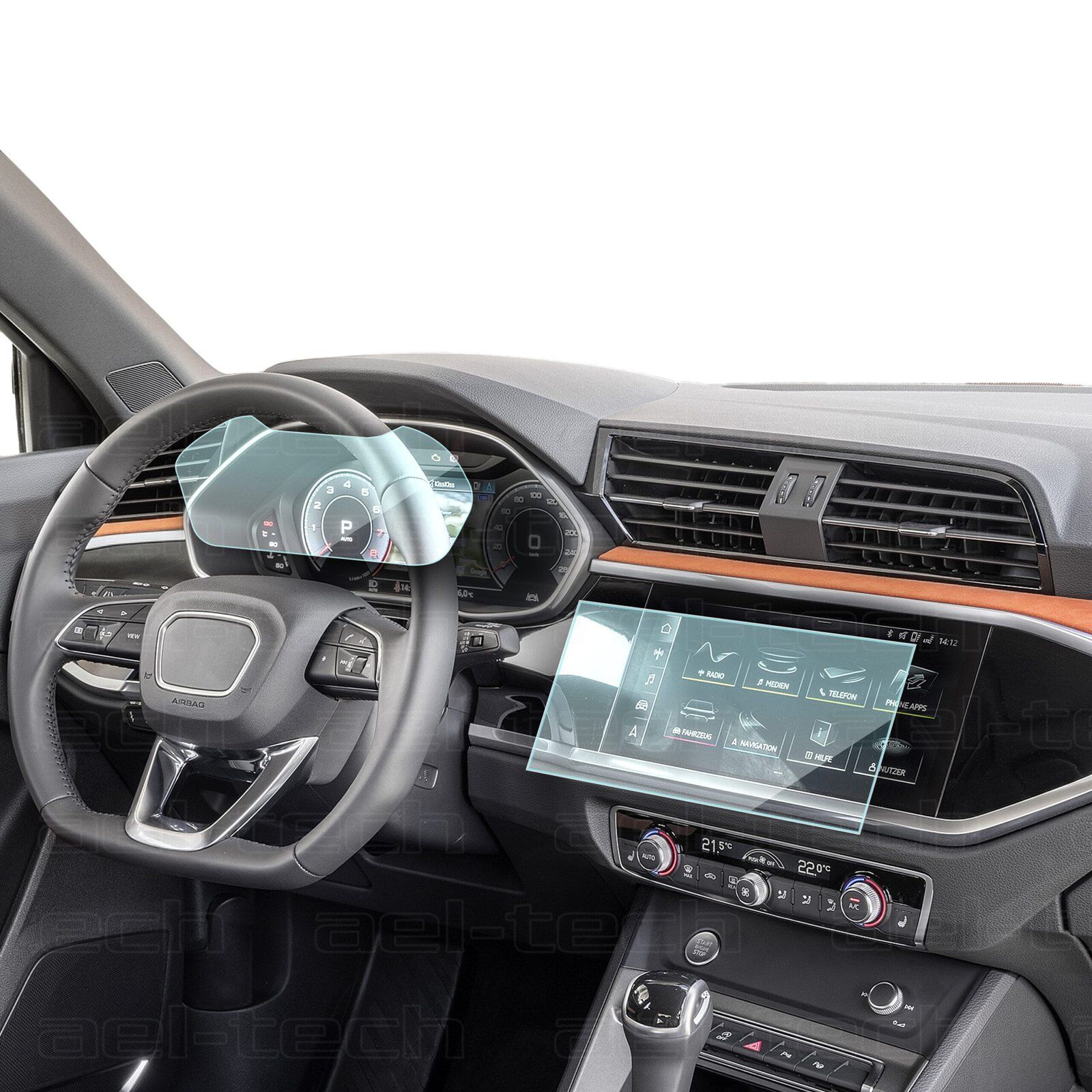 Audi Q3 Dijital Gösterge ve Navigasyon Uyumlu Nano Ekran Koruyucu 2021-2025
